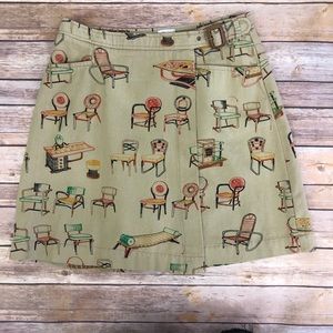 Anthropologie Chairs Canvas Wrap Skirt